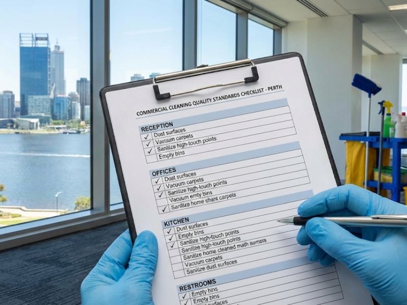 Commercial cleaning checklist quality standards Perth