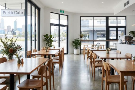 Clean restaurant dining room Perth cafe