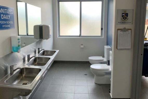 School bathroom sanitization cleaning Perth