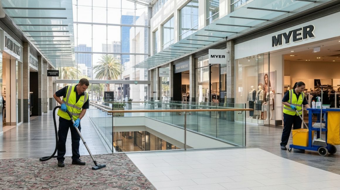 Shopping mall corridor common area cleaning Perth