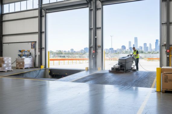Loading dock area cleaning Perth warehouse