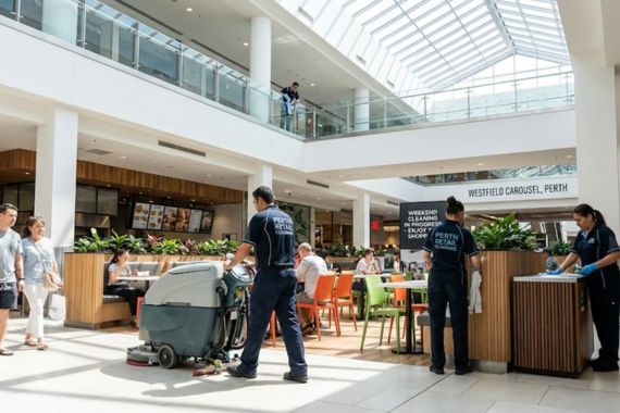 Weekend retail cleaning Perth shopping center